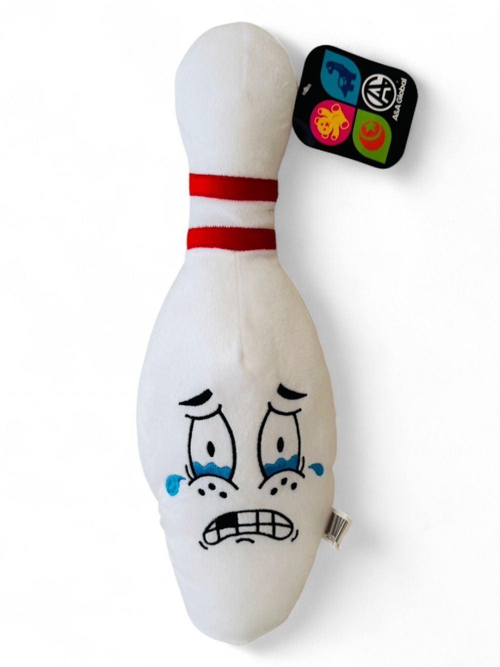 White Bowling Pin Soft Plush With Crying Face Toy 15” Inch New